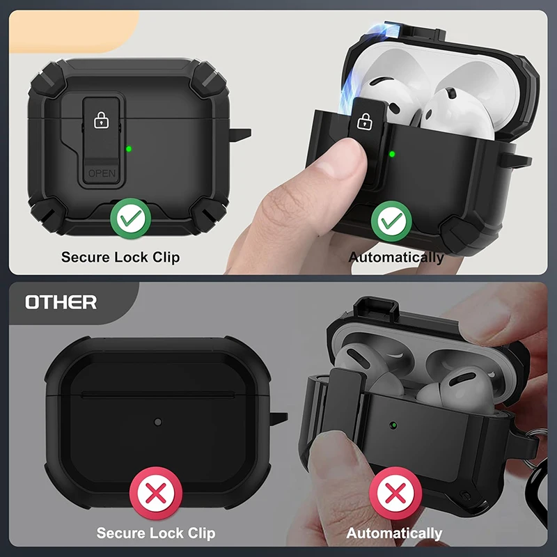 Magnetische Draadloos Opladen Oortelefoon Met Telefoon Houder Case Voor Airpods 4 2024 Schakelaar Slot Hoofdtelefoon Cover Voor Airpods Pro 2 3