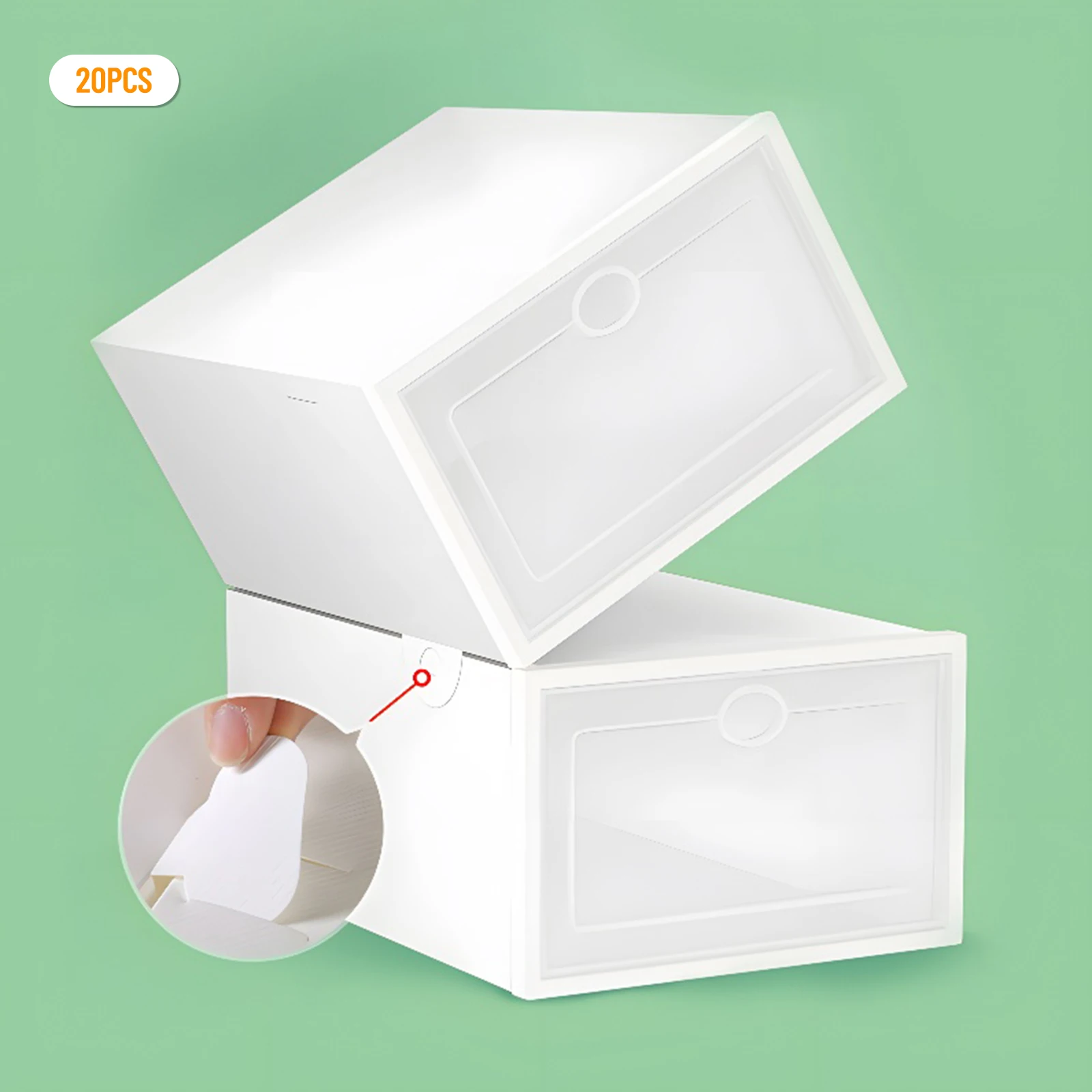 Imagem -04 - Empilhável Clear Plastic Shoe Box Conjunto de Armazenamento de Sapatos 20 Pcs