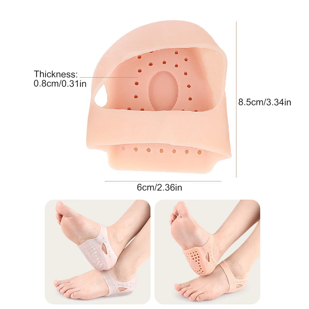1Pair Gel Heel Protectors w/ Silicone Cushion,Shock Absorbing Sleeves for Cracked Heels Plantar Fasciitis, Heel Spurs, Running