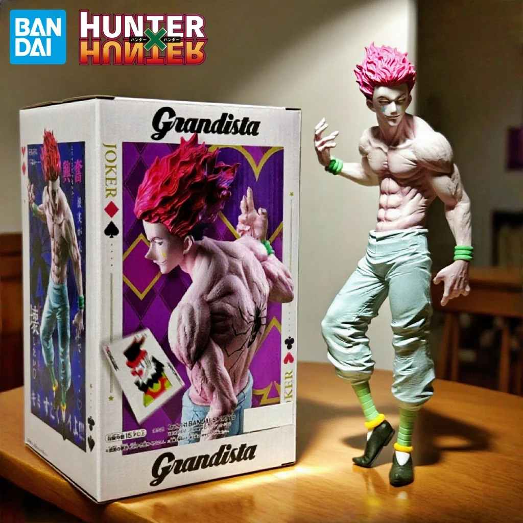 

28cm Original Bandai Banpresto Phantom Troupe Hisoka Joker Version Anime Figure Hunter×Hunter Gros Series Merch Desktop Ornament