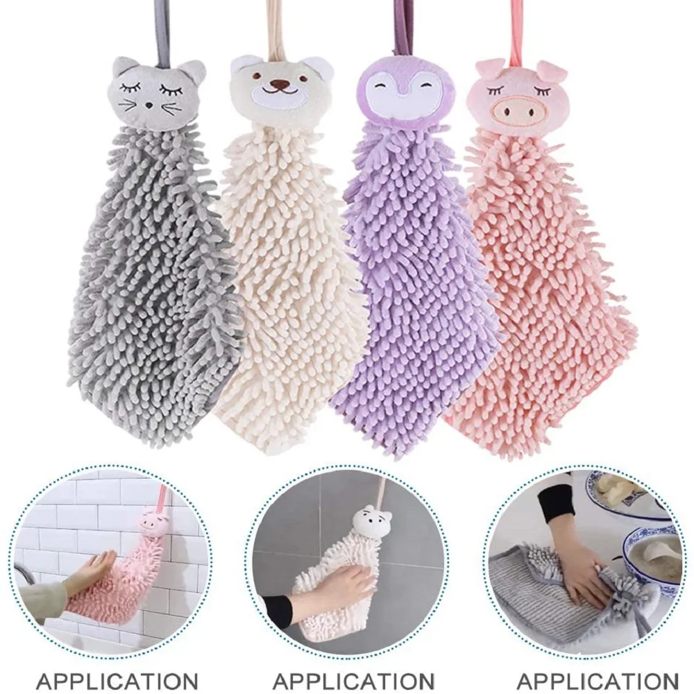 Cartoon Wipe Hands Towel Kitchen Lint-Free Clean Kitchen Bathroom Toilet Absorbent Quick-Drying Towel Soft Touch Hand-Cleaning