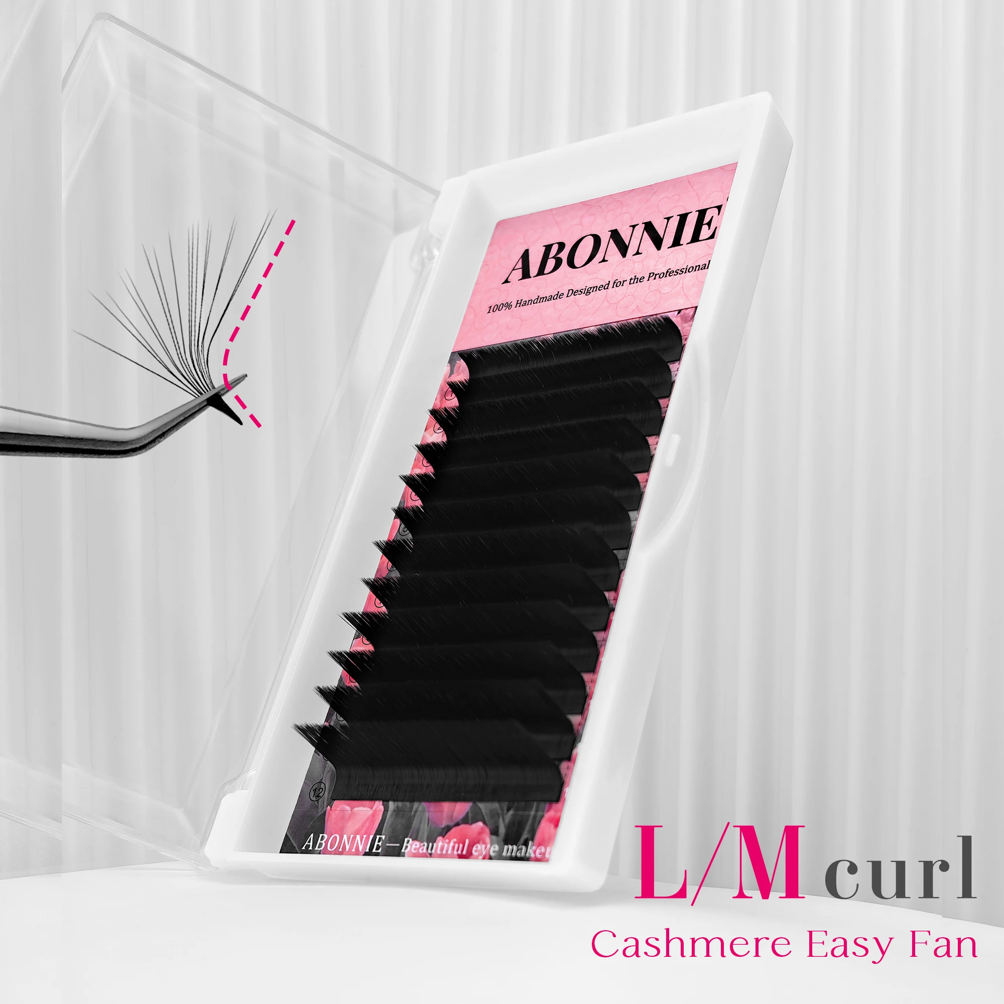 ABONNIE M L Curl Easy Fan Lashes Cashmere Matte Fast Bloom Eyelash Extension Self-Making Fans Mega Volume Eyelash