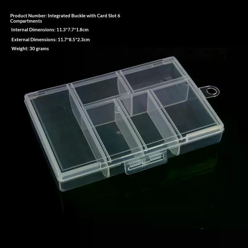 2pcs Plastic Jewelry Box 6 Compartment Slot Organizer Storage Beads Container Jewelry Storage Box Rectangle Case