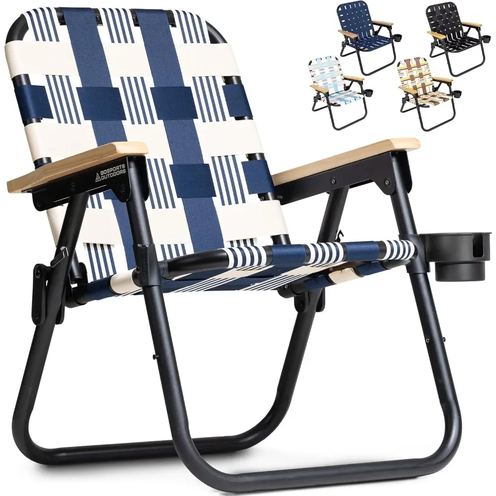 

Beach Backpack Chair Premium Folding Camping Chair,powder coated aluminum frame, cup holder,Armrests Beach Chairs