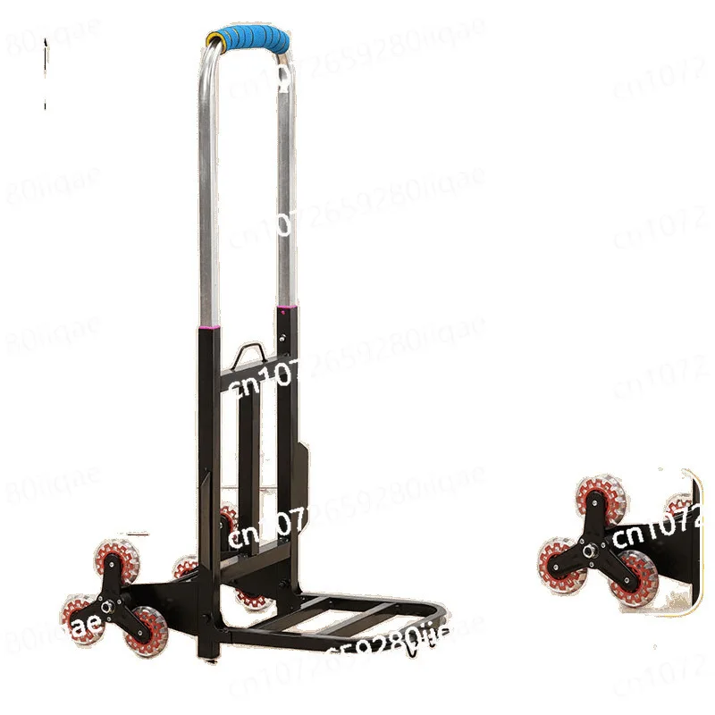 Six-wheeled stair climbing cart folding trolley pulling goods and transporting small trailers stair climbing artifact