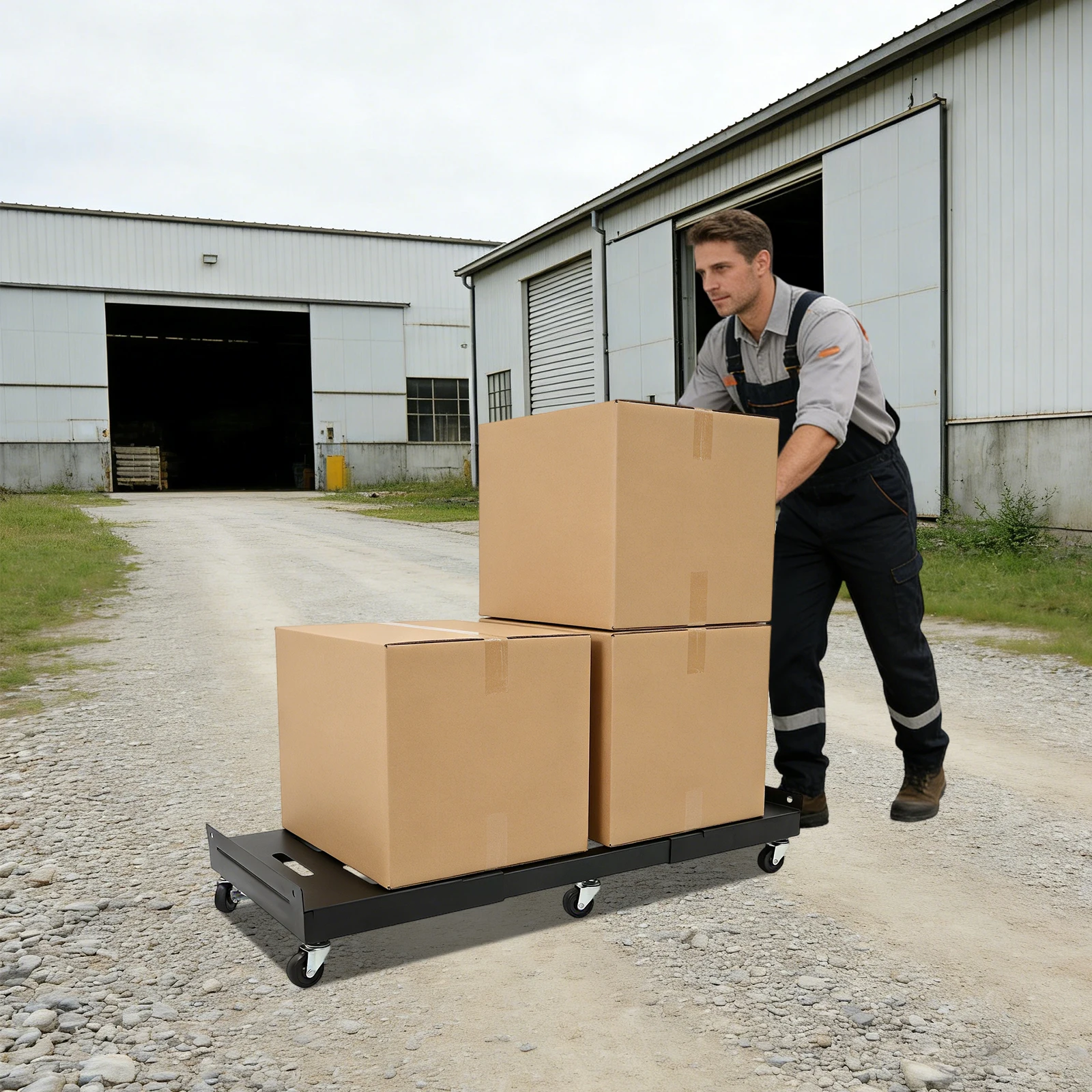 

Прочная выдвижная тележка для перемещения мебели с высокопрочной стальной рамой, идеально подходит для задач по переезду дома и в офисе.