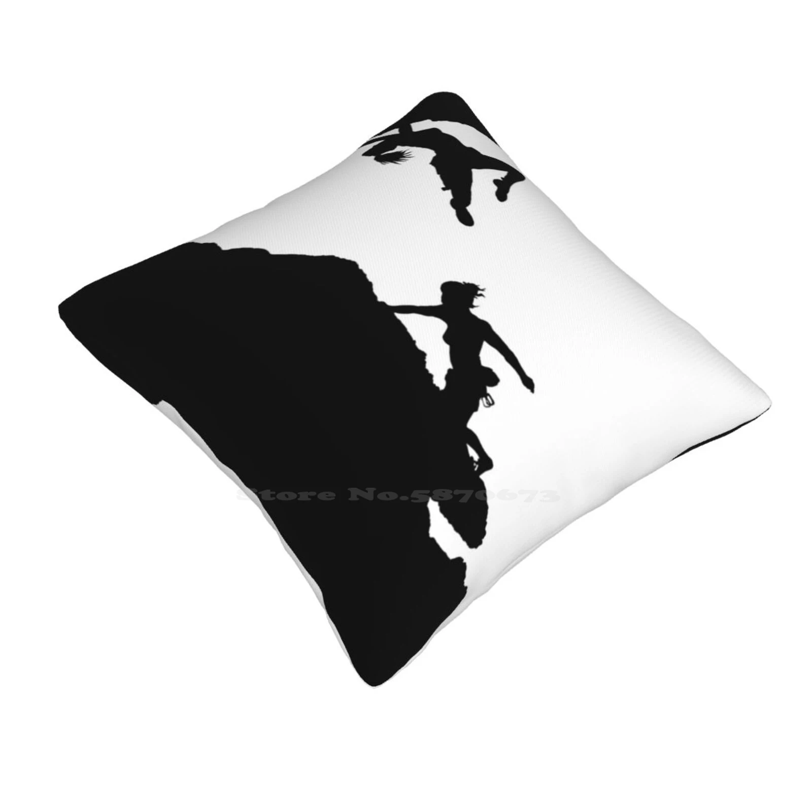 Women Rock Climbing Throw Cushion Pillow Cover Mindgoop J M Tellam Climbergoop Bouldering Women Climbing Silhouettes Face Rocks