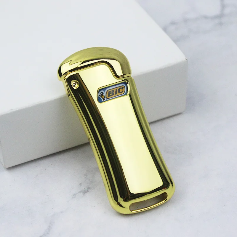 Zinc Alloy Lighter Case For BIC J5 Mini Flint Disposable Lighter Oil Lighter Sleeve EDC Smoking Gift Cover image 6