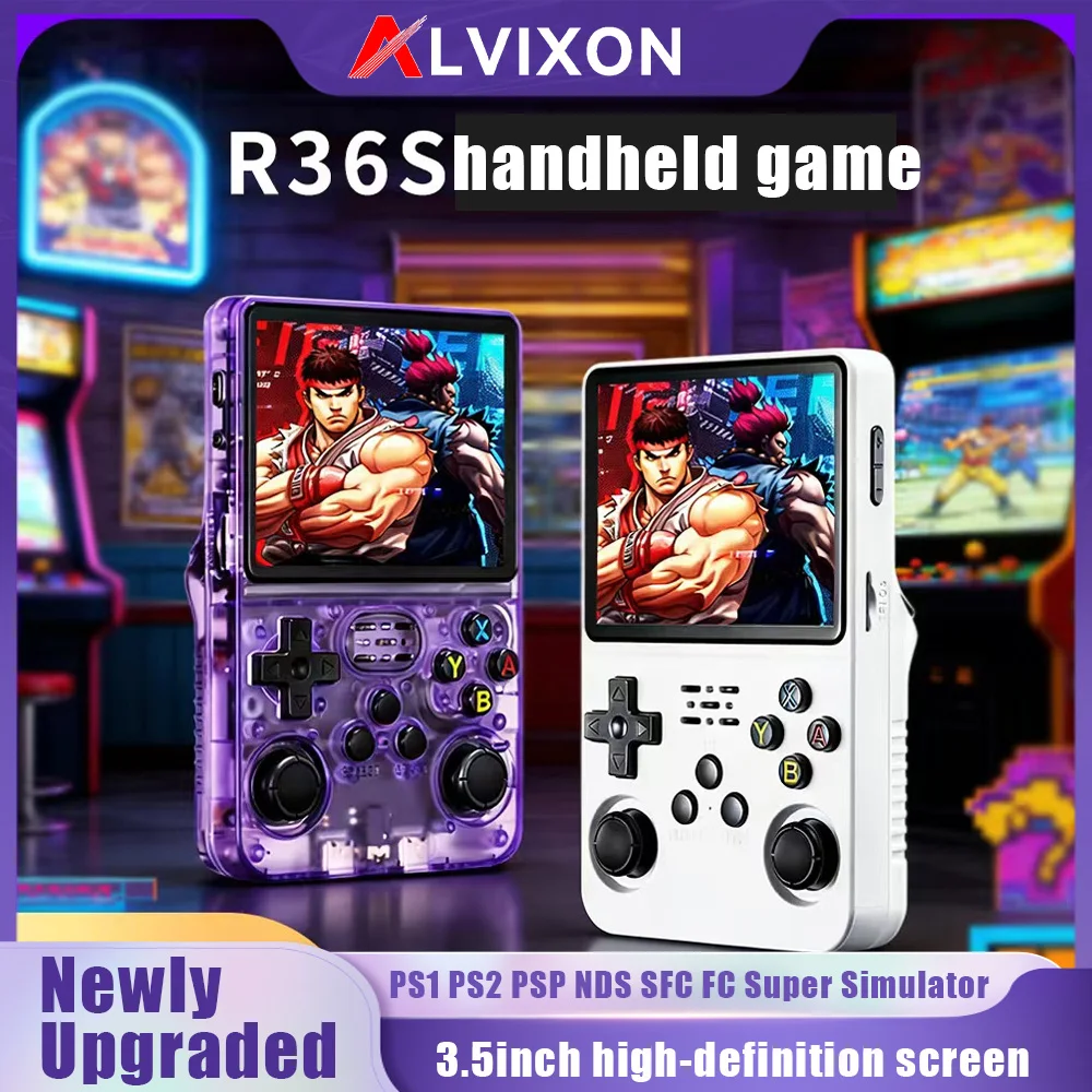 ALVIXON 128G 64G R36S Handheld Game Console with Over 20 Emulators Supporting TV Connection and Massive Game Free Download