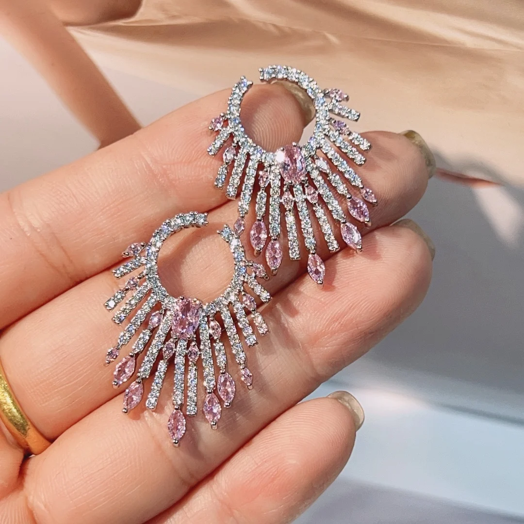 

HIBRIDE New Jewelry Nigerian Multicolor White Earrings Temperament Women's Daily Dress Set Wedding Prom Banquet Gift E165
