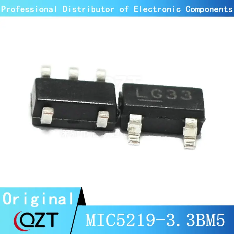 10 Cái/lốc MIC5219-3.3BM5 SOT23 MIC5219-3.3 MIC5219-3.3YM5 3.3V LG33 SOT23-5 Chip Mới Tại Chỗ