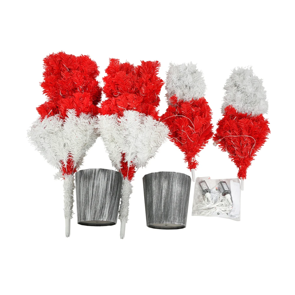 شجرة عيد الميلاد بطول 4 أقدام، شجرة عيد الميلاد الاصطناعية المميزة مع 300 فروع عالية الكثافة، 100 مصباح LED، سانتا الفاخرة