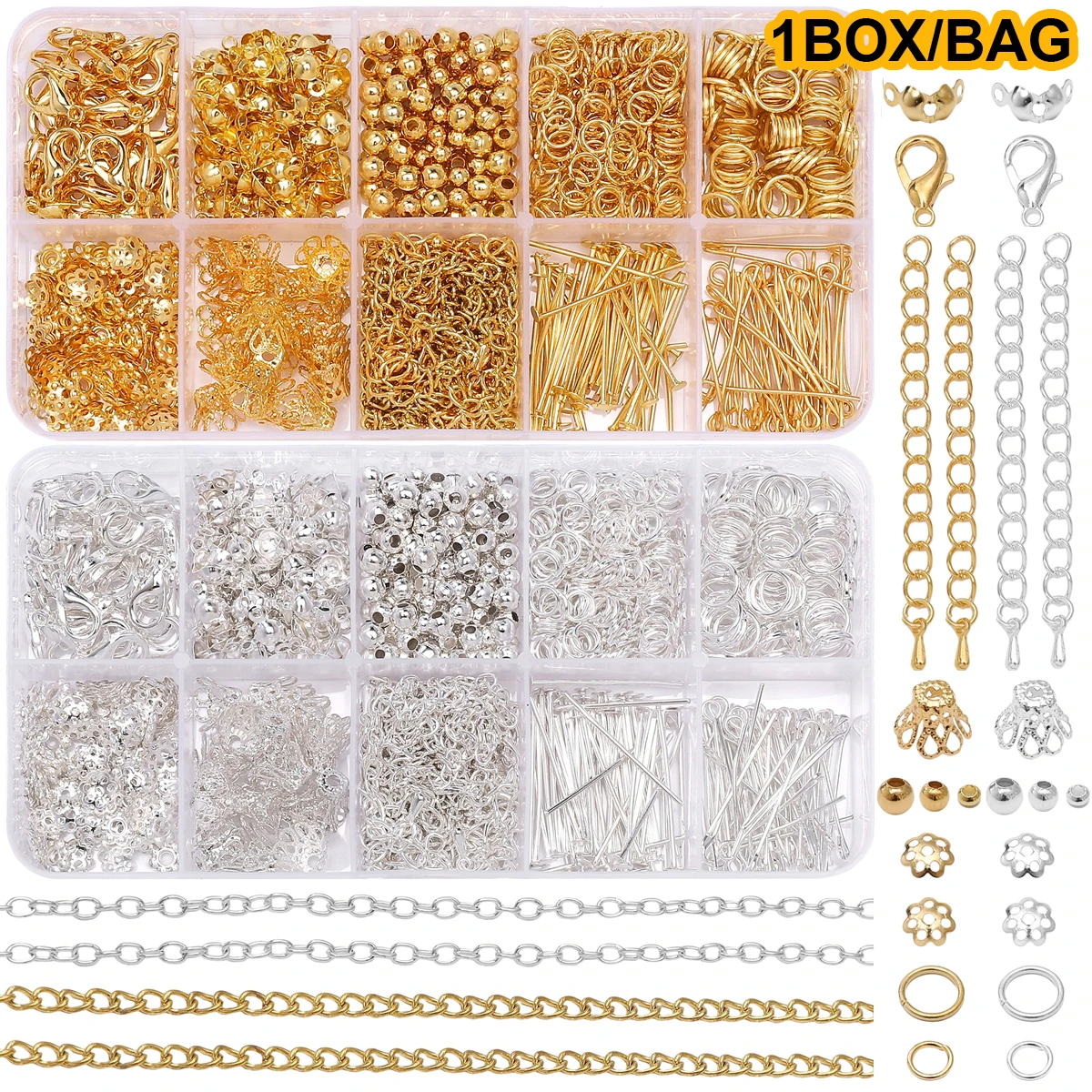 1Set/Bag Jewelry Making Starter Kit Earrings Necklace Findings DIY Beads Jewelry AccessoriesSuitable For Adults And Beginners (G