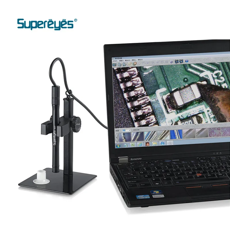 Supereyes B007 USB Digital Microscope Real 1-300X Portable Industry Endoscope  Camera Magnifier LED Hardware Tool Gap Testing