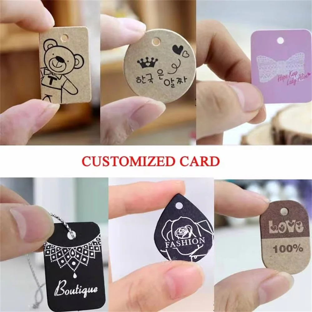 New Custom Kraft Paper Card Hair Accessories Necklace Earrings Display Cards Design Jewelry Organizer Tag Holder Logo/Shape/Size