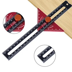 Woodworking Edge Ruler Woodworking Scriber Ruler Adjustable Protractor Angle Finder, 0-180 Degrees Angle Measuring Tool Layout