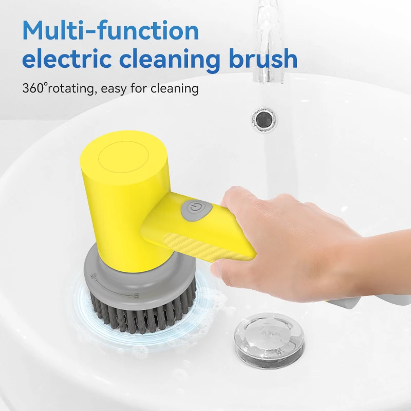 New Electric Cleaning Brush USB Rechargeable Housework Kitchen Dishwashing Brush Bathtub Tile Professional Cleaning Brush