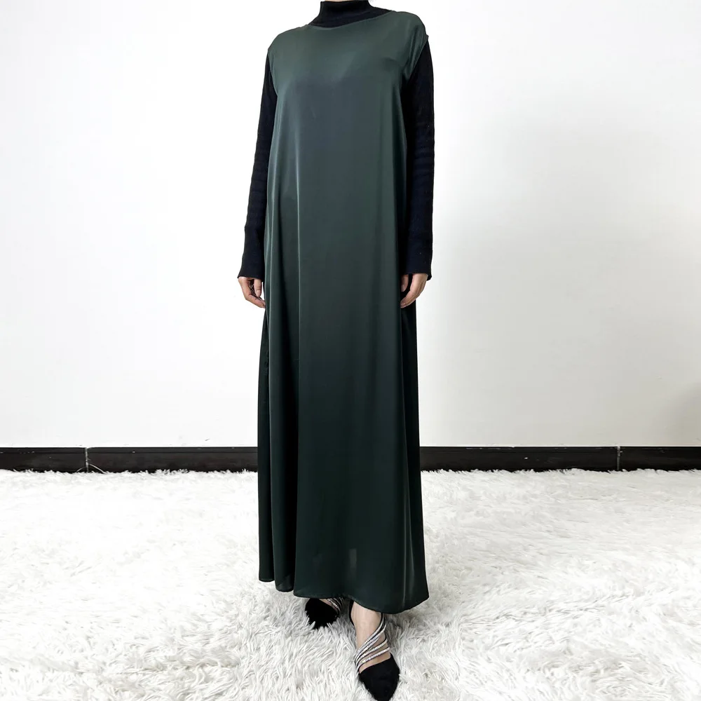 

Muslim Women Sleeveless Maxi Dress Dubai Abaya Turkey Kaftan Ramadan Eid Islam Clothing Caftan Marocain Femme Robe Inner Dresses