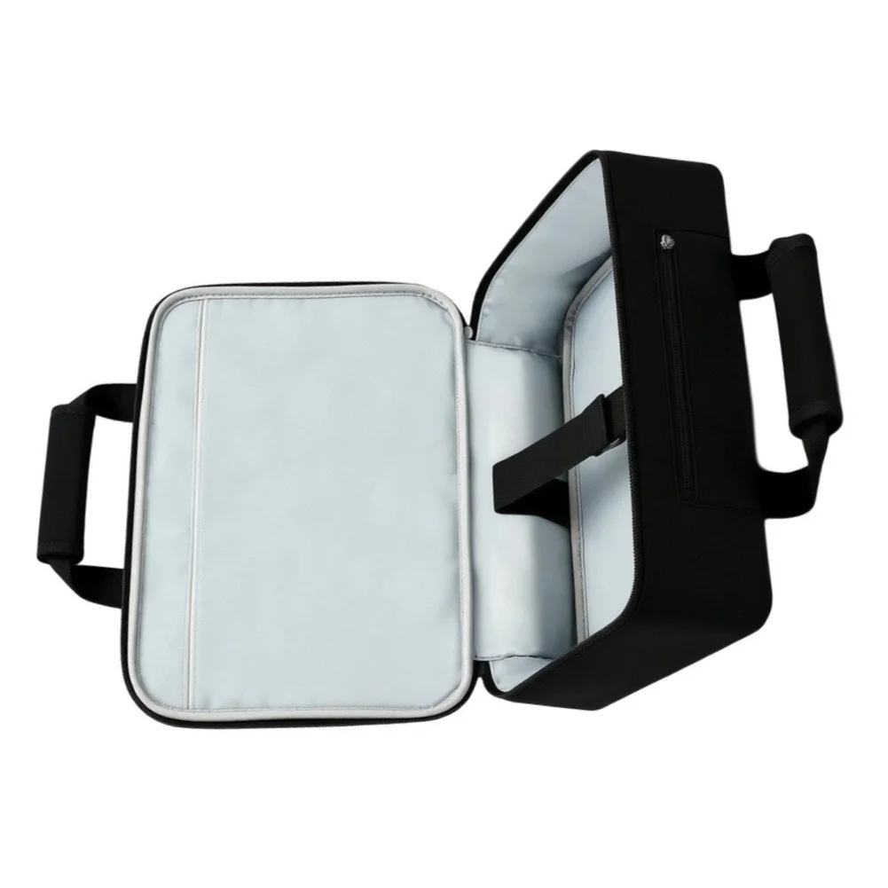 Black Waterproof Storage Bag for Projector and Accessories for Outdoor BBQ Parties 36x28x10cm Polyester Material