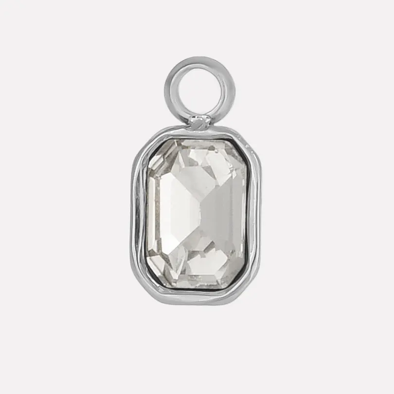 6pcs Stainless Steel Rectangle Charms for Jewelry Making