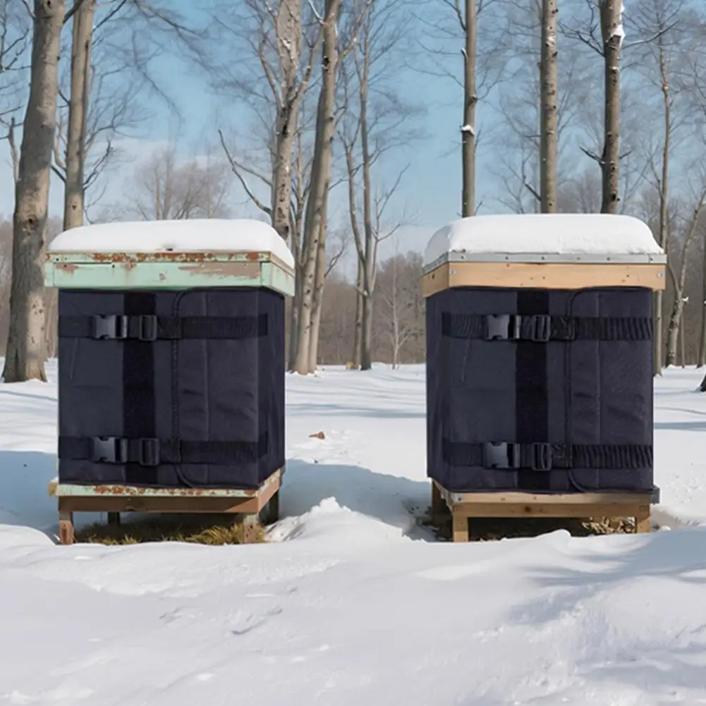 Weatherproof Bee Hive Insulation Insulated Bee Hive Cover Winter Beehive Wrap for 8 10 Frame Hives Insulated 600d Oxford Cloth