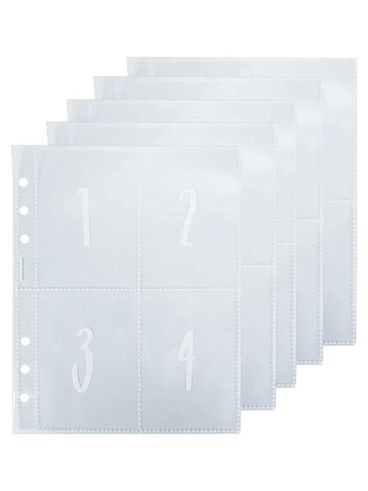 25sheets Binder Pocket Portable School Document Practical Cash Multifunctional Photo Clear Lattice For A5 Loose Leaf Home Office