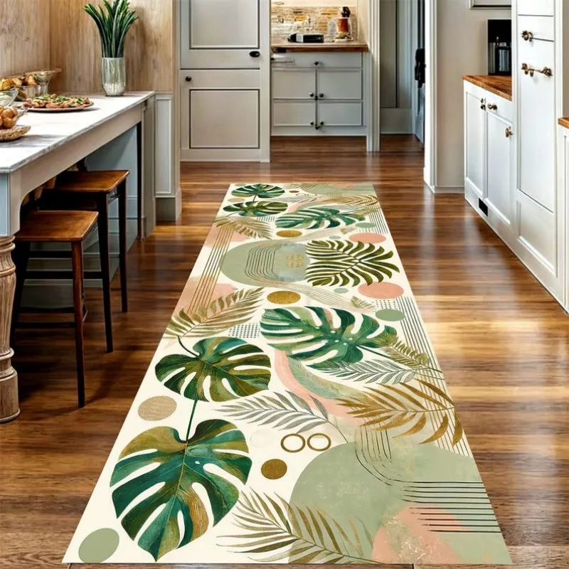 VIKAMA Bohemian Flower Striped Carpet Kitchen Corridor Living Room Bedroom Non slip Soft Home Decoration