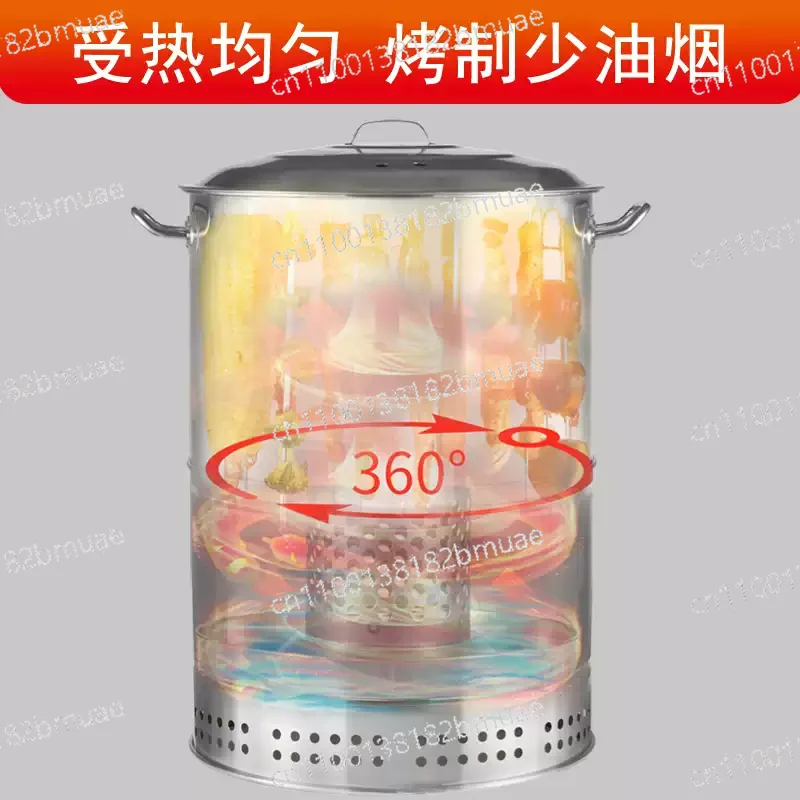 Smoke Free Hanging Roaster Oven for Whole Chicken Duck Goose Lamb Leg Shish Kebab Commercial Stainless Steel