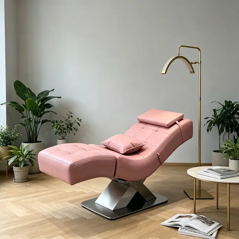 Eyelash Bed Color Eyelash Massage Bed With Customizable Head Lift and Customized Salon Furniture Curved Lash