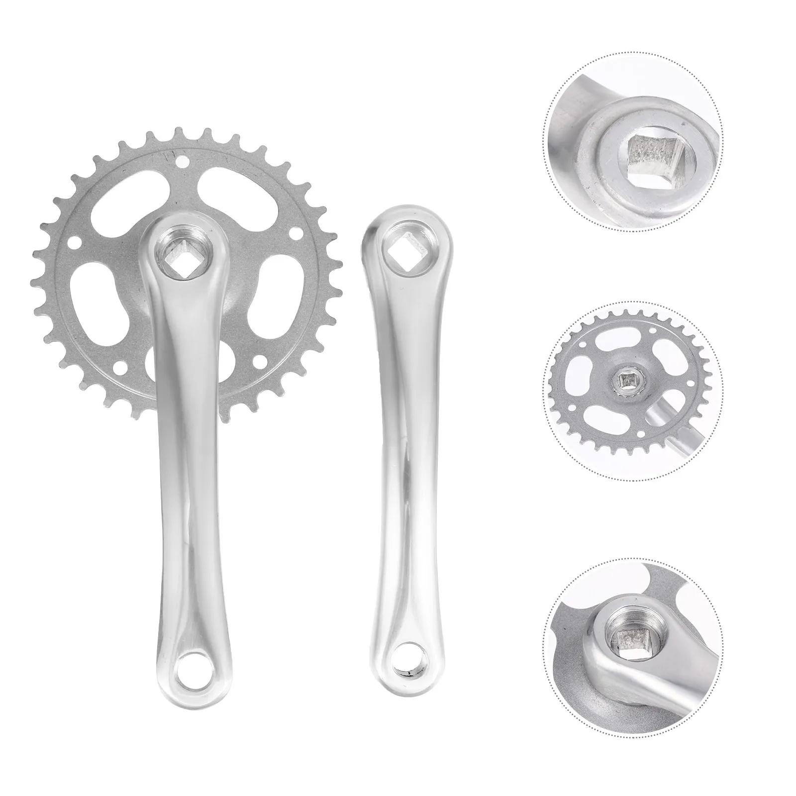 

1Set Single Ring Bike Crankset Durable Aluminum Alloy Single Speeds Mountain Bike Cranks Kit Replacement Accessories