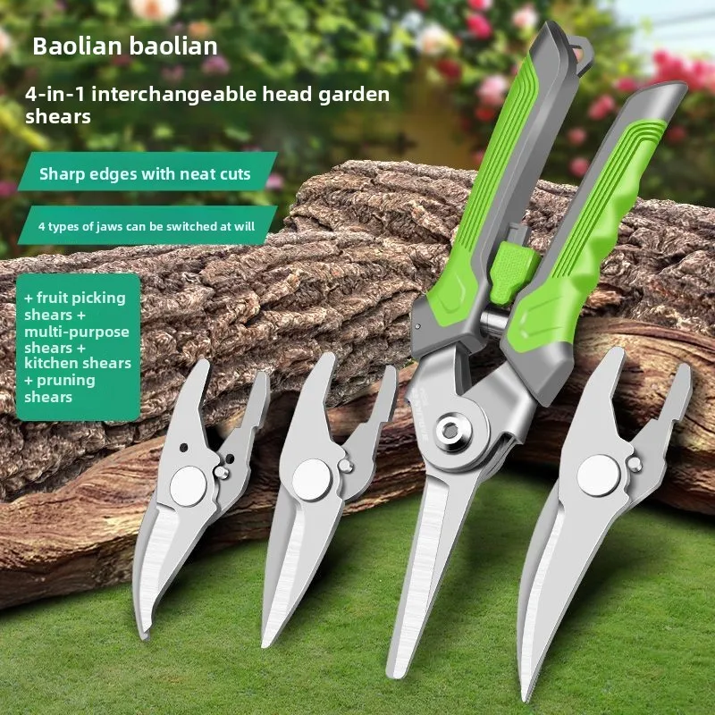 

Head changing scissors for gardening, flower cutting, branch pruning, pruning, thick branch pruning, fruit tree gardening tools