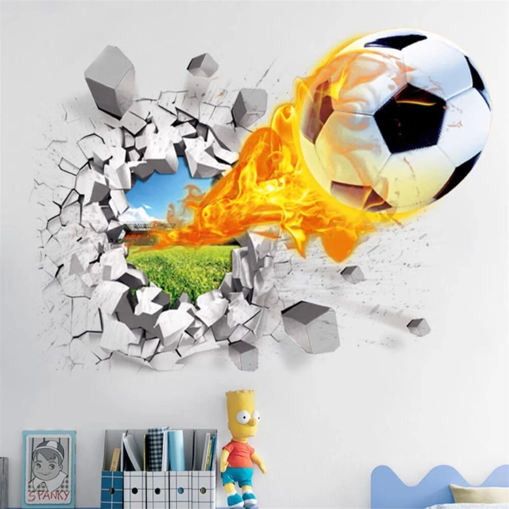 Custom 3D Wallpaper Mural Nordic Football & Basketball Players TV Background Wall Decal Stickers Poster Design