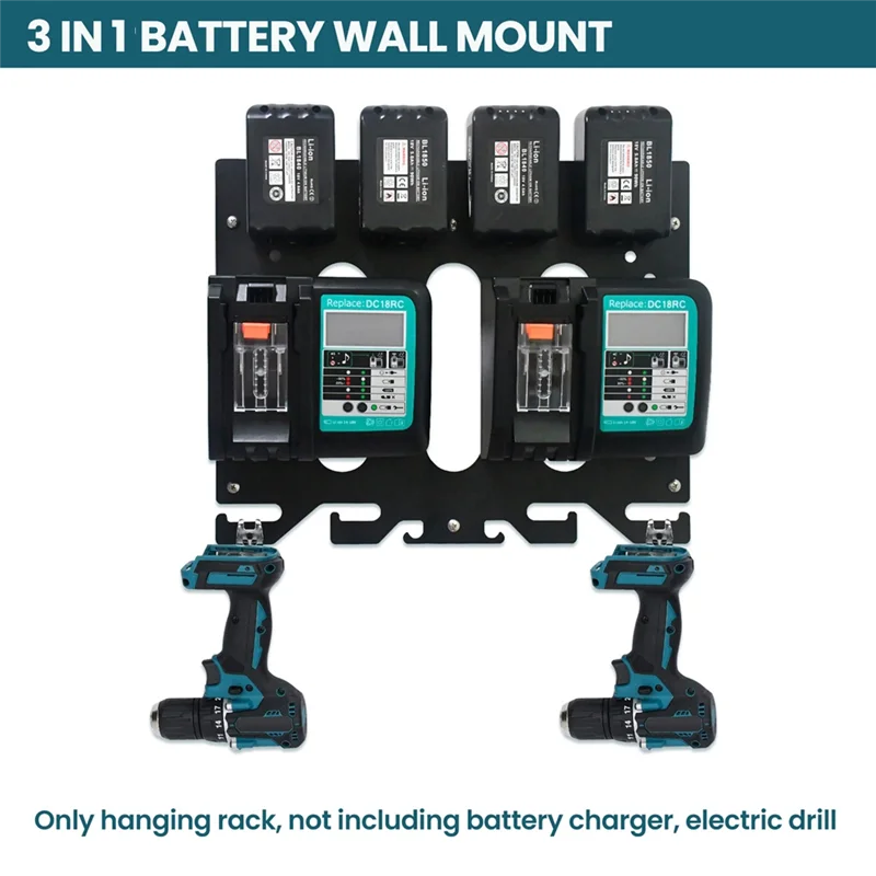 

M11kcharger Holder For Tool Room For 4 Batteries 14.4V/18V DC18RD DC18RC Charger Wall Mount