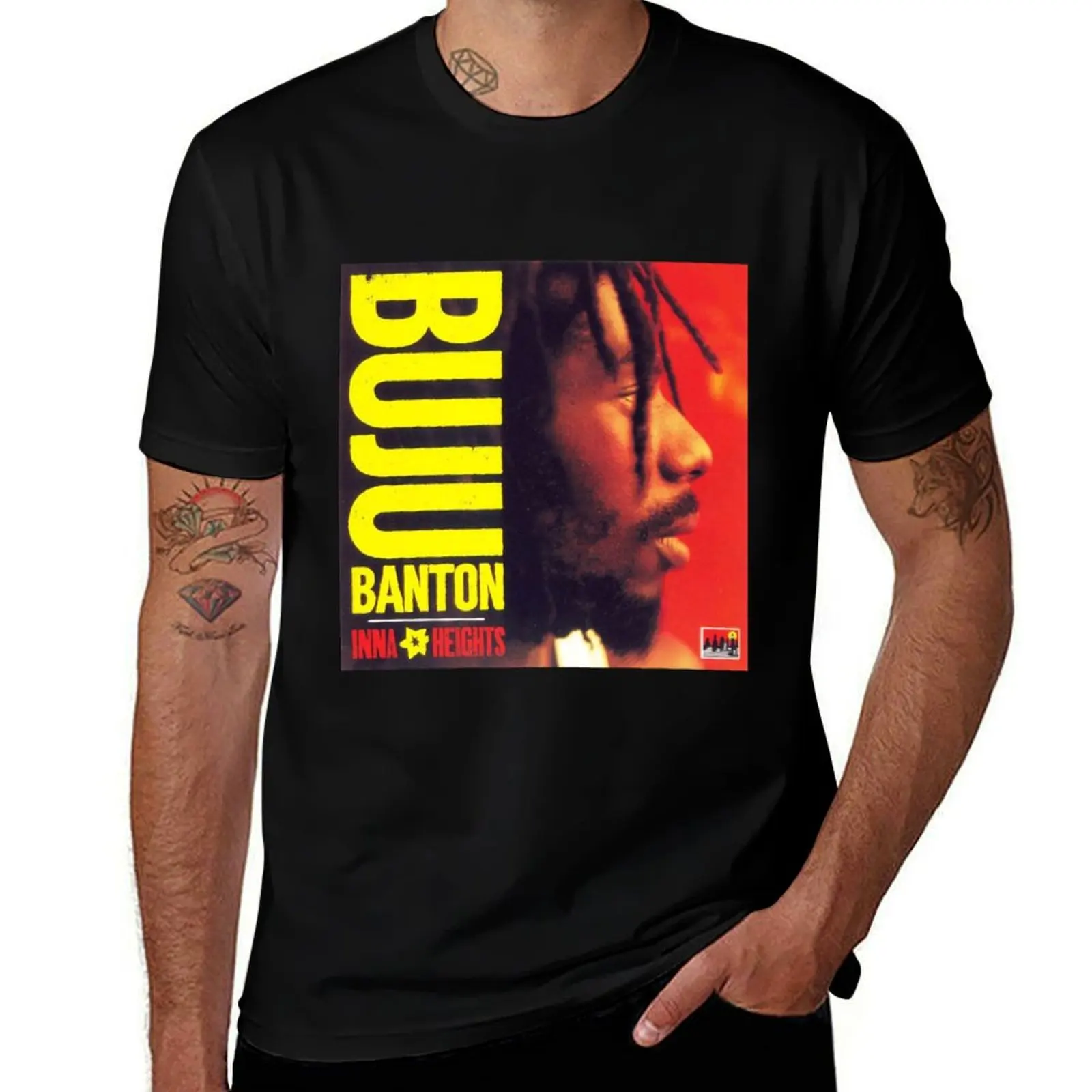 

Buju Banton Inna Heights T-Shirt t shirt man plain t shirts for man cotton funny T-Shirt