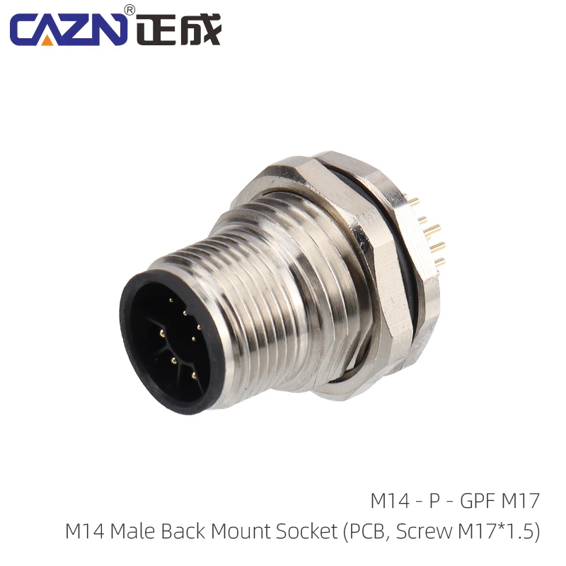 M14 PCB Socket Male&female Plug Socket Front Back Panel Mount 18 Pin Brass Contacts Electrical Connectors