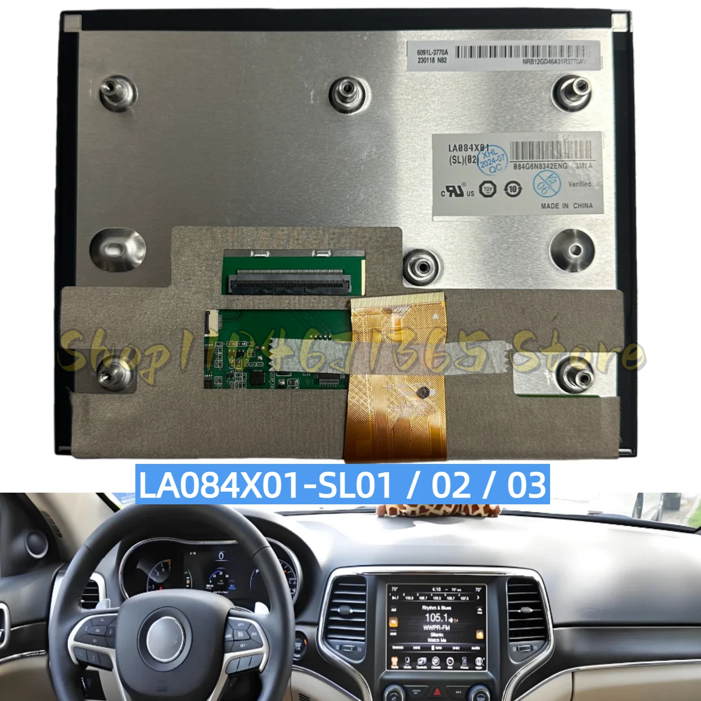 

LA084X01-SL01 SL02 SL03 8.4 Inch LCD Display with Touch Screen for Jeep Grand Cherokee RAM DODGE CHRYSLER Uconnect 2017-2021