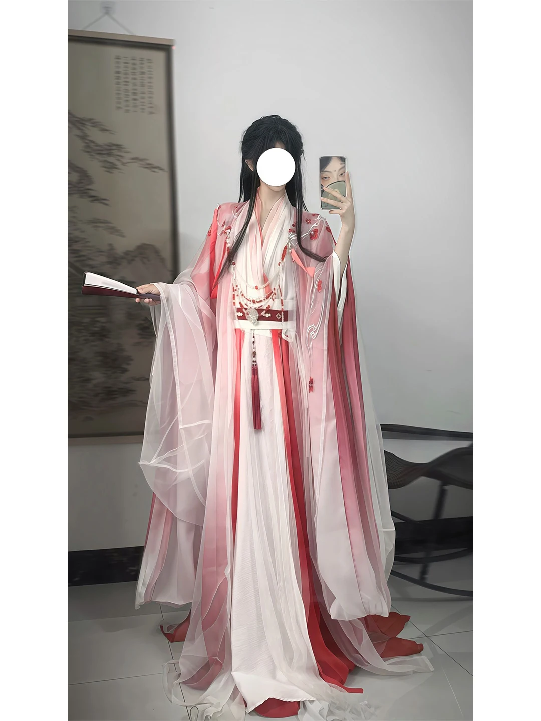 Heavy Embroidery Large Sleeve Collar Shirt Hanfu Traditional Chinese Clothing Men's Style New Release for Film And TV