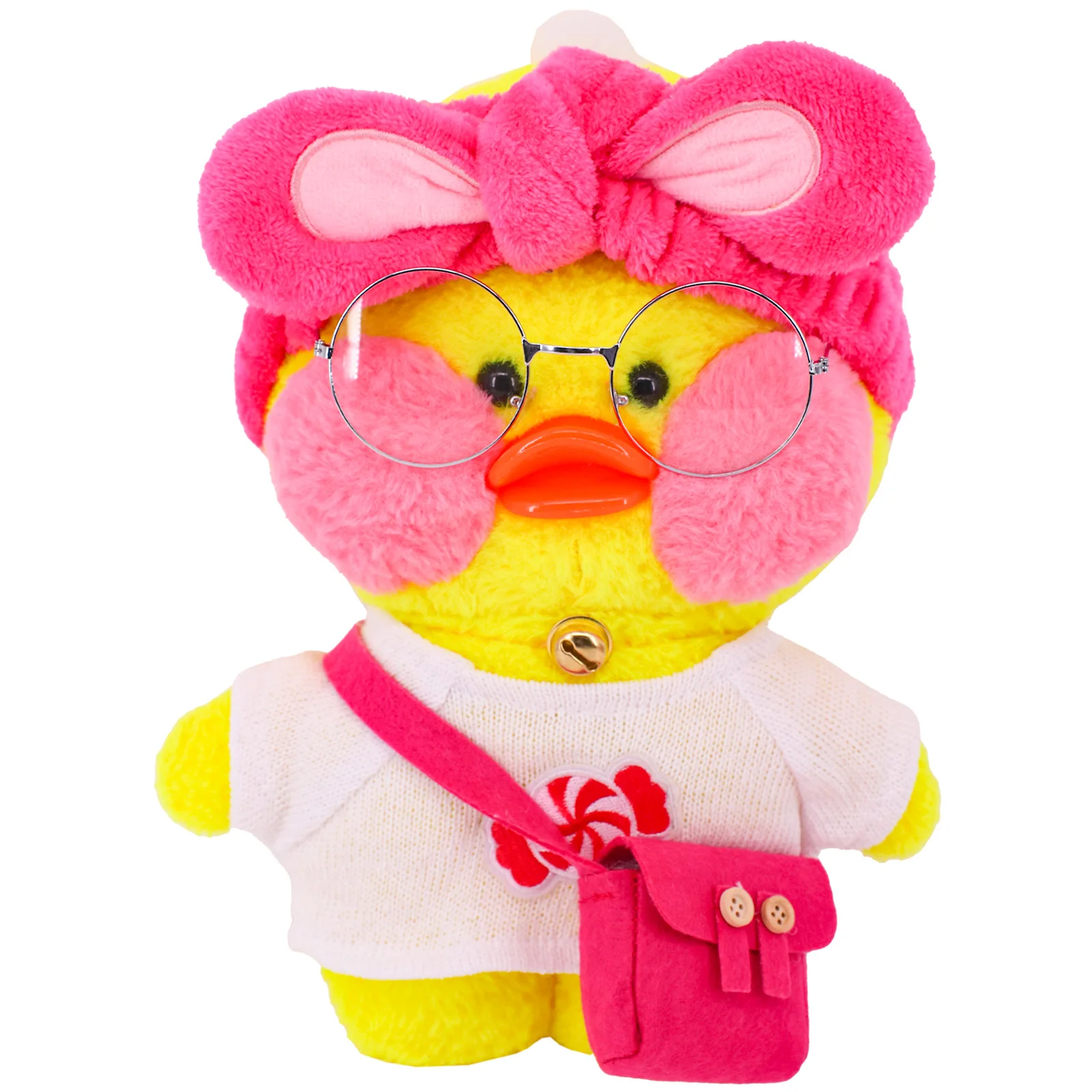 Kawaii 30cm cafe duck boneca roupas t-shirts com capuz design exclusivo lalafanfan pato boneca animal brinquedos presente de aniversário para crianças do miúdo