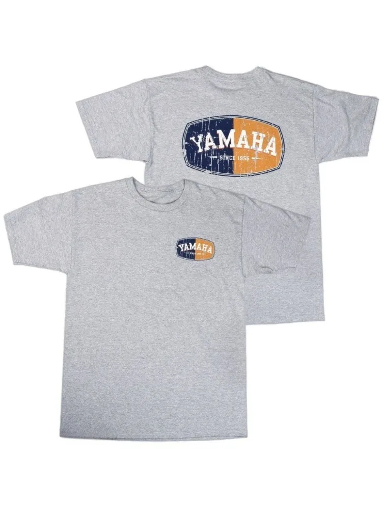 ياماها الساخن الرجال الشارع نمط مطبوعة تي شيرت ياماها ريترو نمط فضفاض نسخة الهيب هوب قصيرة الأكمام الاتجاه القطن الموضة الحضرية