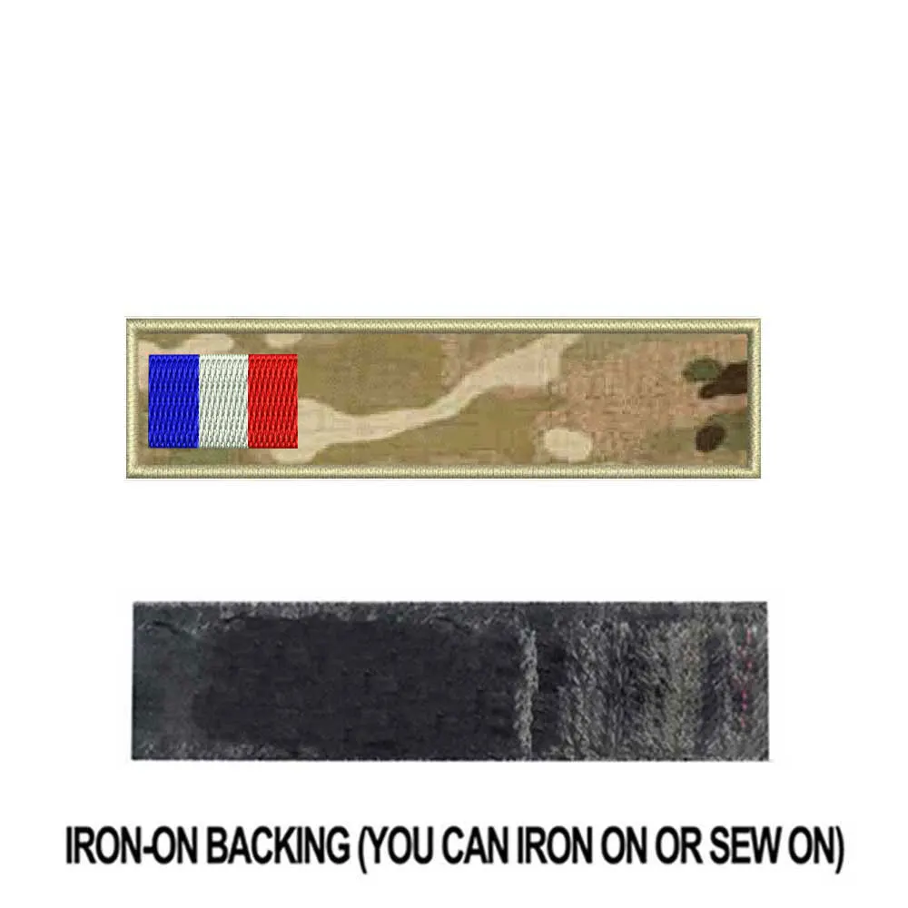 Custom FRANCE army tactical name tag patch personalized blood A+ B+ O+