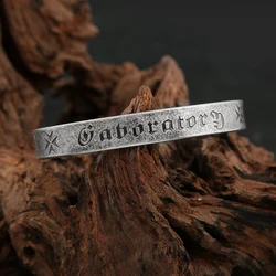 Vintage Black Heart Sutra Mantra Bracelets For Men Stainless Steel Sanskrit Embossed Buddhist Scriptures Bangles Fashion Jewelry