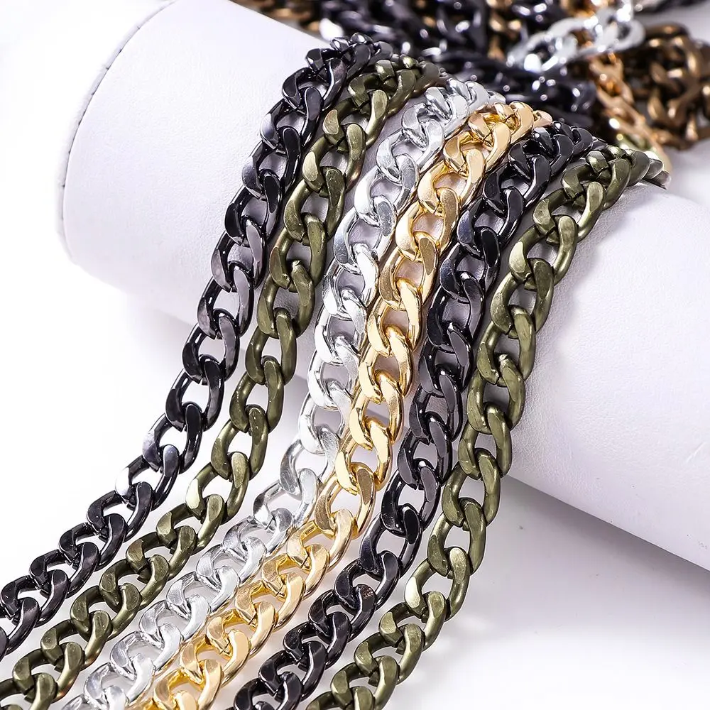 Flat Chain Short Replacement Purse Chain DIY Buckle Chain Purse Strap Extender Metal Handbag Accessories Bag Extension Chain