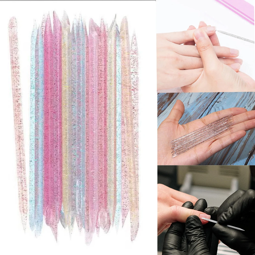 50Pcs-Bulk Disposable Nail Stick Cuticle Pusher Glitter Acrylic Double Care Sticks Multifunction Cuticle Pusher Manicure Tool