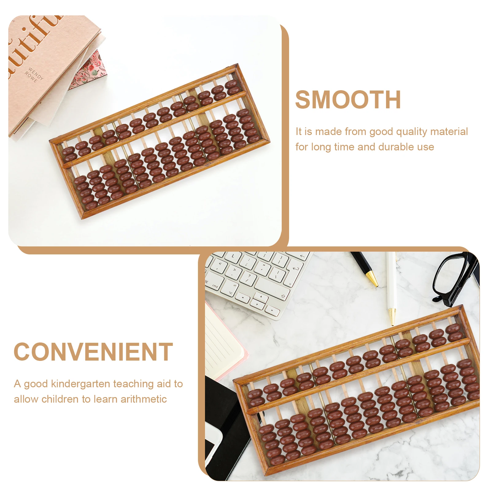 Wooden Abacus 13 Rods Digits Students Children Math Learning Tool Arithmetic Educational Toy Mental Calculation Skill Training