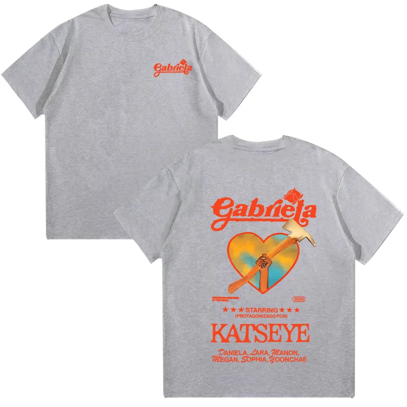 Top Fashion O-neck High Street Tshirt Clothes Katseye Gabriela Summer T Shirts Women Short Sleeve Aesthetic Clothes