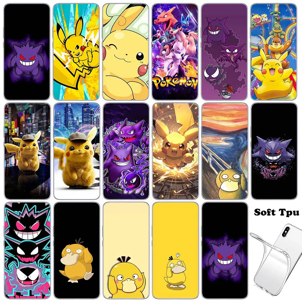 P-Pokemons GO Gengar P-Pikachus Psyduck Phone Case for Motorola Moto Edge 40 50 Pro 30 neo 20 Fusion Ultra G200 E22 E40 E30 E22I