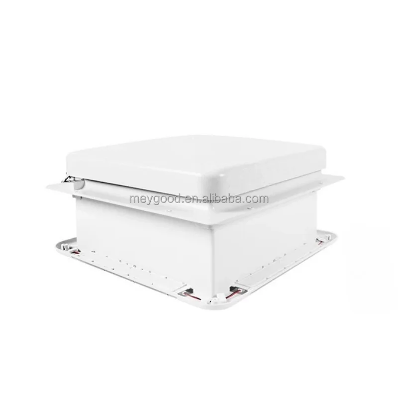 400x400mm White Electric Remote-controlled Ventilation Fan with Lights and Rain Sensor for Trailer Travel