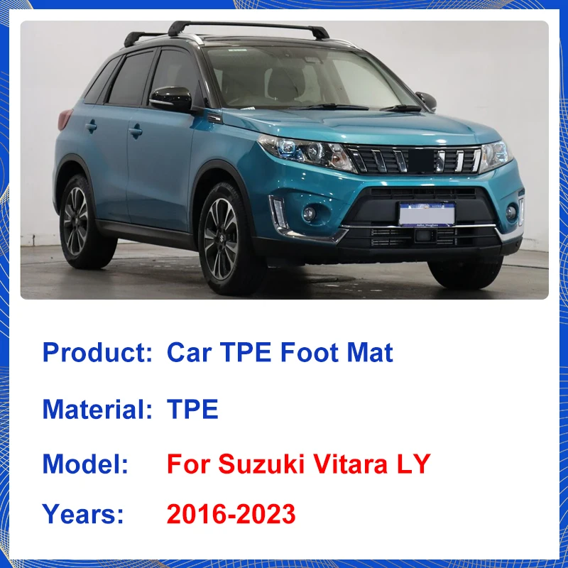 

Автомобильный коврик для ног с левым рулем из ТПЭ для Suzuki Vitara LY 2016 ~ 20233, кожаный коврик для панели, коврик на заказ, интерьерный полный аксессуар Tappeto