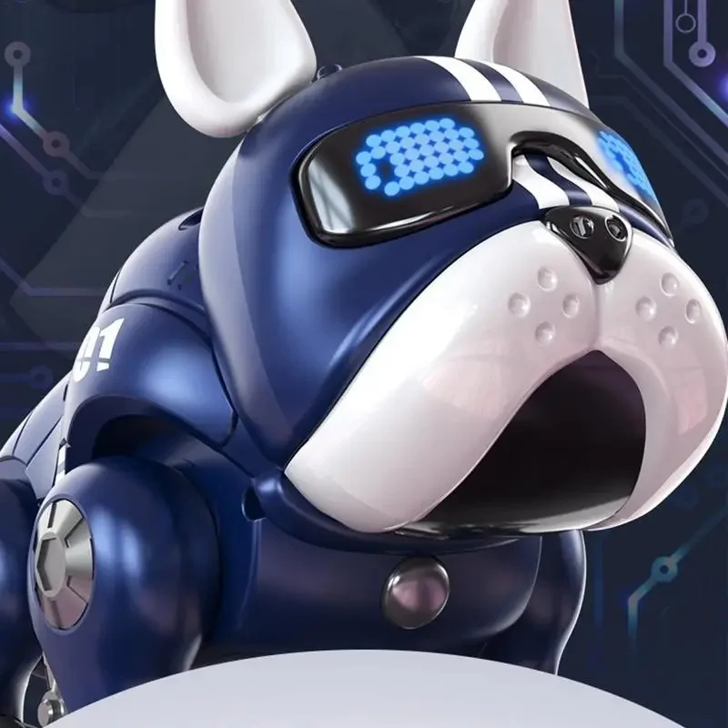 Remote Control Robot Dog Toy RC Smart Bulldog Robot with LED Light Eyes Music Dance Programmable Interactive Toy Gift for Kids