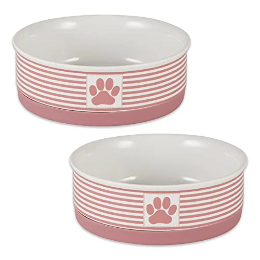 

Paw and Patch Ceramic Pet Collection Medium Set 6x2 Rose 2 Piece 5742